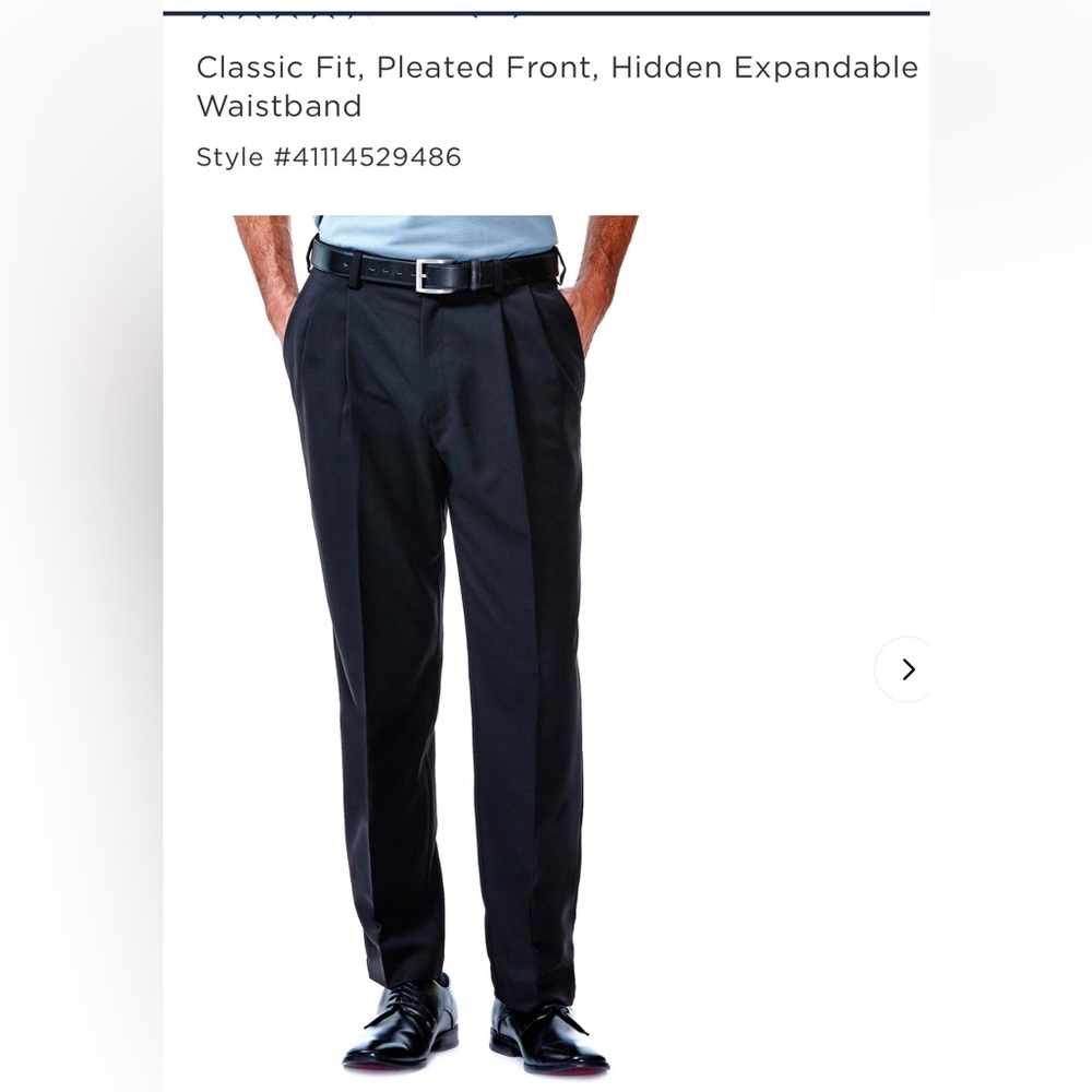 Haggar Cool 18 Classic Fit Pleated Front Black dress pants 32 x 30